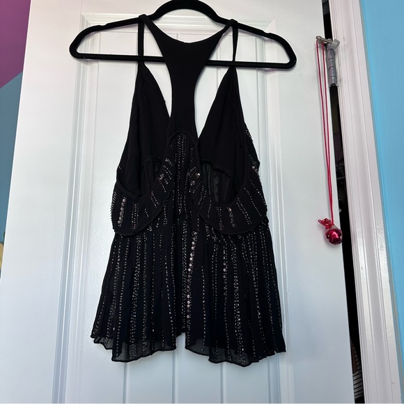 Free People Black Sequins Top - Picture 2 of 5
